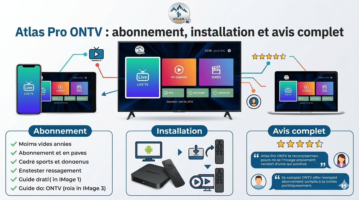 interface application Atlas Pro ONTV streaming TV