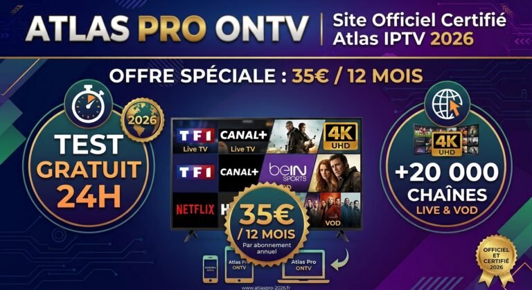 Atlas Pro ONTV 2026 offre IPTV 35 euros 12 mois